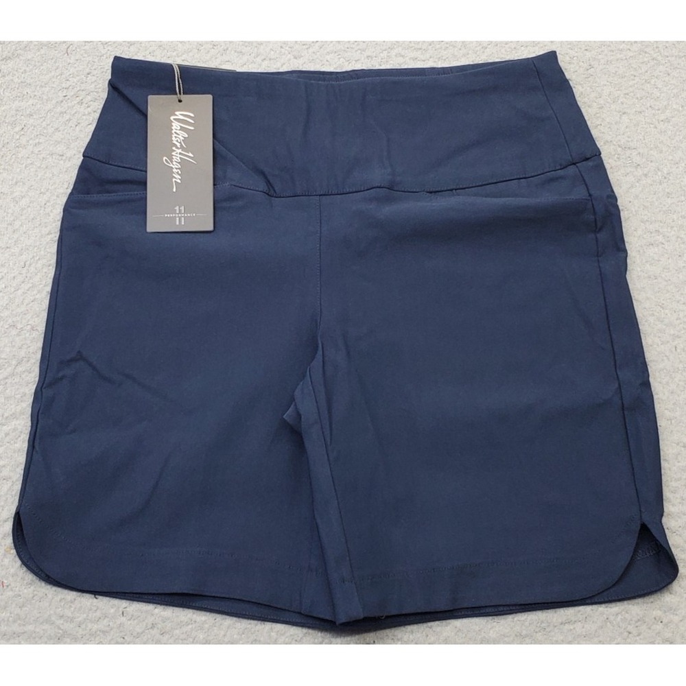 Walter Hagen P11 Sculpt Golf Shorts Womens S Navy Performance 7" Inseam Pull On